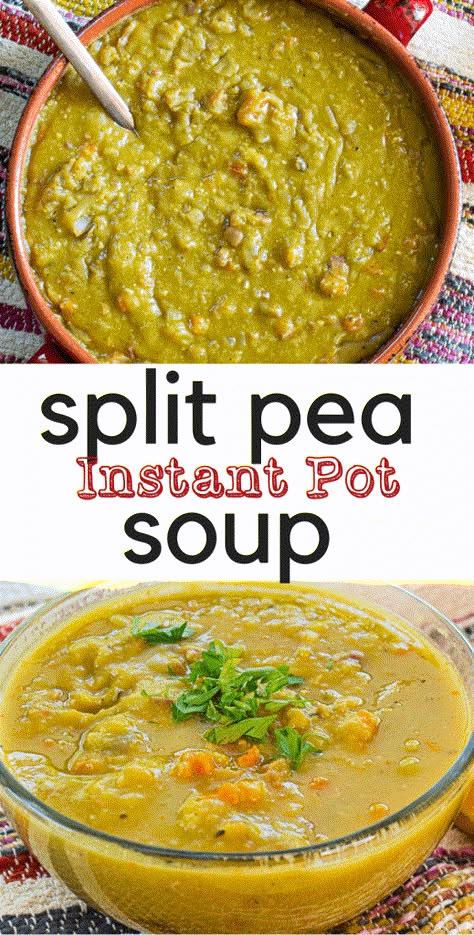 Instant Pot Split Pea Soup, Instant Pot Split Pea, Healthy Vegan Dinner Recipes, Pea And Ham Soup, Healthy Vegan Dinner, Split Peas, Ham Bone, Ham Soup, Split Pea Soup