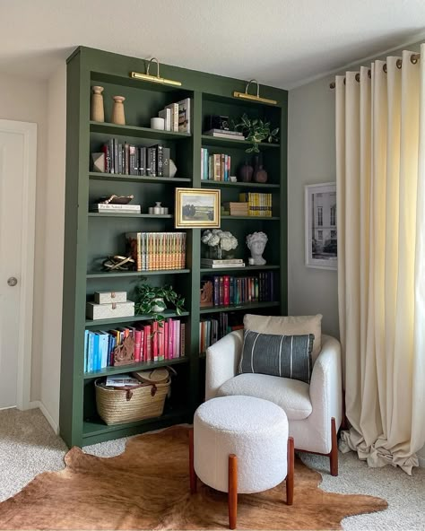 Comment SHOP below to receive a DM with the link to shop this post on my LTK ⬇ https://liketk.it/3SSVT Who else wants to snuggle up in this corner? #LTKhome #LTKstyletip #ltkseasonal #ltksummersale Billy Bookcase Bedroom, Ikea Decor Hacks, Billy Hack, Billy Ikea, Ikea Built In, Billy Bookcase Hack, Ikea Billy Bookcase Hack, Ikea Bookcase, Ikea Bookshelves