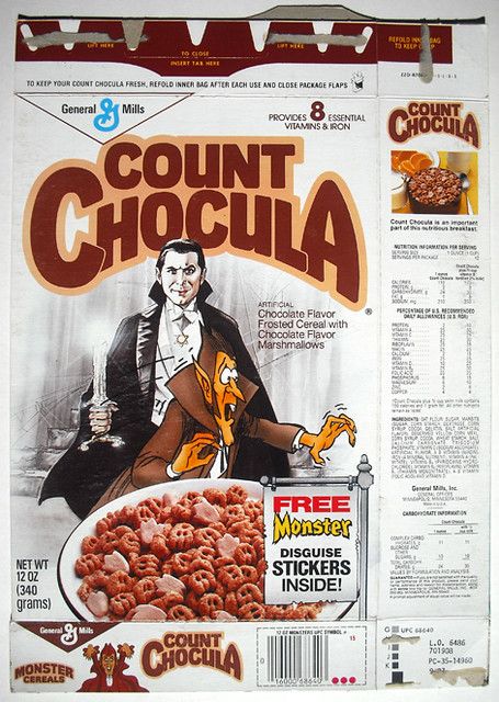 https://flic.kr/p/7X4ABT | 1987 General Mills Count Chocula Cereal Box Monster Stickers Front She Gets The Girl, Count Chocula Cereal, Monster Cereal, Count Chocula, Vintage Cereal, Cereal Flavors, Cereal Packaging, Chocolate Cereal, Flavored Marshmallows