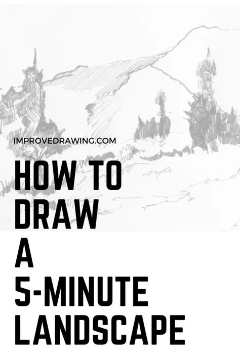 Quick Landscape Sketches, How To Sketch A Landscape, Drawing Tutorial Landscape, How To Draw Landscape Step By Step Easy, Pencil Landscape Drawings Easy, Sketching Landscapes For Beginners, How To Sketch Landscapes, How To Draw A Mountain, How To Draw Landscape Step By Step