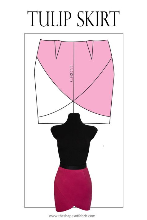 Tulip Skirt Pattern Drafting, Skirt Alterations, Tulip Skirt Pattern, Diy Pencil Skirt, Basic Skirt Pattern, Pattern Alterations, Pencil Skirt Tutorial, Pattern Making Tutorial, Patterned Bridesmaid Dresses