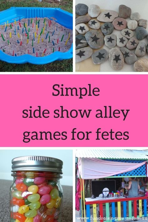 Side Show Alley Games, School Fate Ideas, Stall Games School Fair, Fundraising Games Charity, School Fayre Games, School Fayre Ideas, Best Fundraising Ideas For School, Fundraising Stall Ideas, Fete Games Ideas School Fair