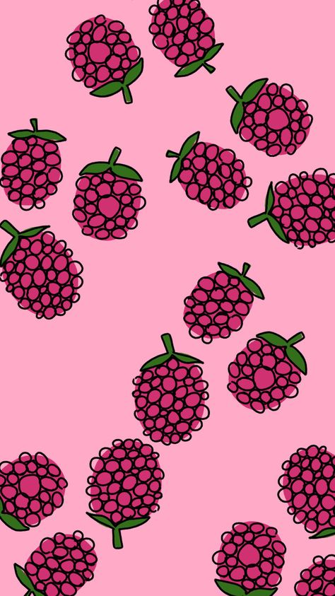 Raspberry doodle wallpaper Raspberry Phone Wallpaper, Raspberry Aesthetic Wallpaper, Raspberry Aesthetic, Raspberry Background, Raspberry Wallpaper, Raspberry Pattern, Iphone Wallpaper Vsco, Apple Logo Wallpaper Iphone, Cute Summer Wallpapers