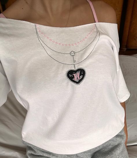 “chain ‘round my neck” t shirt and sweatshirt now available 💞 both with cut or standard neckline Embroidery Studio, July 11, Neck T Shirt, Embroidery, Chain, Sweatshirts, T Shirt, On Instagram, Quick Saves