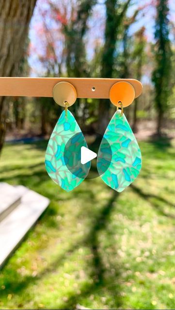 BeAbove Designs | Hypoallergenic Polymer Clay + Fine Jewelry on Instagram: "Our Earth Day collection is LIVE! 10% of sales will be donated to @surfriderjerseyshore now through Sunday to support keeping our beaches and ocean clean! Have you checked out the new collection yet? These beautiful stained glass earrings are limited! 🌍  . . #polymerclayearrings #stainedglass #summer #collectionlaunch #stainedglass #seaglass #blue #jewelry #handmade #newjersey #jerseyshore #njartist #art #smallbusiness #womeninbusiness #beachvibes #handmadeclayearrings #earthday #nature #ocean #blue" Sea Glass Clay Earrings, Stained Glass Polymer Clay, Stained Glass Clay Earrings, Polymer Clay Sea Glass Earrings, Ocean Polymer Clay Earrings, Ocean-inspired Recycled Glass Beach Jewelry, Blue Recycled Glass Jewelry, Ocean-inspired, Stained Glass Earrings, Nature Ocean