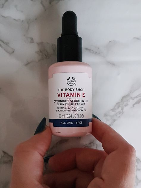 Vitamin E Overnight Serum-in-Oil by The Body Shop✔ Body Shop Vitamin E, The Body Shop, The Body, Makeup Inspiration, Vitamin E, Shampoo Bottle, Vitamins, Serum, Personal Care