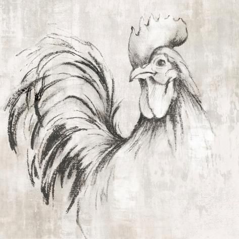 size: 12x12in Art Print: Country Rooster by Eli Jones : Rooster Art Painting, Chicken Sketch, Rooster Drawing, Rooster Artwork, Intermediate Art, Leaf Print Art, Fun Drawings, Pencils Drawings, Chicken Barn