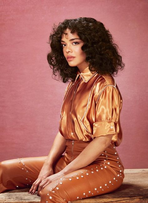 Tessa Thompson Is the Superhero Hollywood Has Been Waiting For | TIME Curly Bangs, Tessa Thompson, Marvel Women, Doja Cat, Layered Haircuts, Hairstyles With Bangs, Havana, The Ordinary, Straight Hairstyles