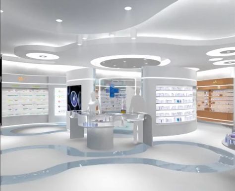 Hospital Design Architecture, Future Interior Design, Pharmacy Store, Pharmacy Design, Hospital Design, Futuristic Style, Healthcare Design, Bar Design Restaurant, Interior Concept