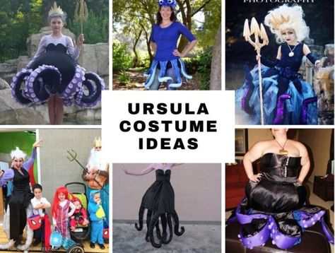 DIY Ursula Costume Ideas - How To Make Ursula Costume the Easy Way Ursula Costume Women, Ursula Costume Ideas, Little Mermaid Costume Diy, Diy Ursula Costume, Ursula Costume Diy, Ursula Little Mermaid, Ursula Dress, Octopus Costume, Mermaid Costume Diy