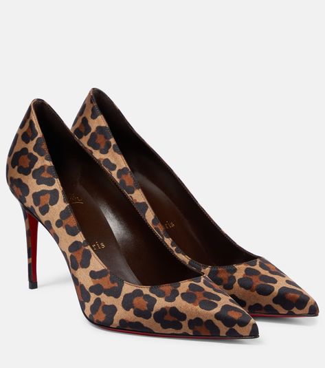 Kate 85 leopard-print satin pumps in multicoloured - Christian Louboutin | Mytheresa Louboutin Kate 85, Christian Louboutin Shoes Pumps, Christian Louboutin Logo, Heels Christian Louboutin, Louboutin Online, Louboutin Kate, Christian Louboutin Kate, Leopard Pumps, Red Louboutin