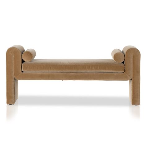 Joss & Main MITCHELL ACCENT BENCH-THAMES CREAM | Perigold Modern Bench Seat, Upholstered Bench Seat, Accent Bench, Leather Bench, Lulu And Georgia, Outdoor Furniture Collections, Modern Bench, Outdoor Dining Furniture, Furniture Dining Table