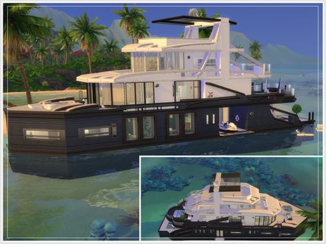 The Sims Resource - The Perfect Night Azimut Luxury Yacht (No CC) Sims 4 Yacht Cc, Bloxburg Yacht, Sims 4 Boat Cc, Sims 4 Yacht, Sims Car, Ship House, Big Yachts, Sims Free Play, Free Sims 4