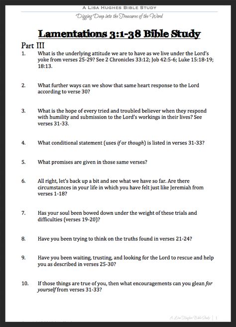 Lamentations 3:1-38 Part 3 Bible Study — Scripture Paths Prayers Journal, Ruth Bible, Bible Help, Bible Study Questions, Bible Study Activities, Saints Game, Inductive Bible Study, Bible Worksheets, Bible Things