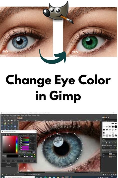 How to  Change Eye Color in Gimp Gimp Photo Editing, Change Eye Color, Gimp Tutorial, Photoshop Tutorial, Eye Color, Creating Art, Photo Editor, Color Change, Photo Editing