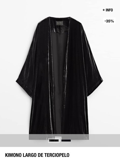 Velvet Abaya, Elegant Goth, Velvet Kimono, Kimono Jacket, Edgy Outfits, Massimo Dutti, Kimonos, Colorful Fashion, Velvet Dress