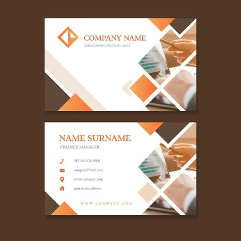 Calling Card Design Layout, Business Card With Photo, Orange Layout, Calling Card Design, Dental Business Cards, Business Card Icons, Gold Foil Business Cards, Fluid Shapes, Card With Photo