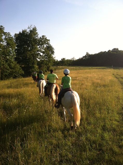 Riding into the sun set  on the last day of horse camp at Camp Mohaven Equine, Danville Ohio! Campmohavenequine@yahoo.com Visit us on Facebook Camp Mohaven Equine Horse Camp Aesthetic, Friends Riding Horses, Horse Friends Aesthetic, Horse Summer Aesthetic, Horse Riding Through Forest, Adventist Church, Cowboys And Angels, Keep Alive, Horse Camp