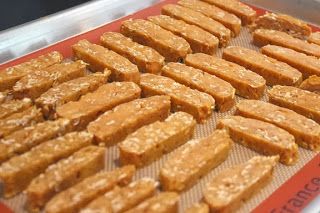 Dog Biscotti Recipe, Dog Treats Pumpkin, Doggy Treats, Upset Tummy, Doggie Treats, Simple Cookies, Pumpkin Dog Treats, Biscotti Recipe, Dog Bakery