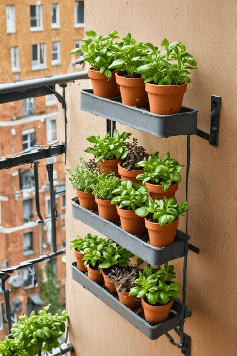 Balcony Diy Decor, Balcony Planter Ideas, Small Balcony Plants, Plants For Apartments, 2025 Health, Balcony Diy, Kitchen Management, Small Apartment Balcony, Small Apartment Balcony Ideas