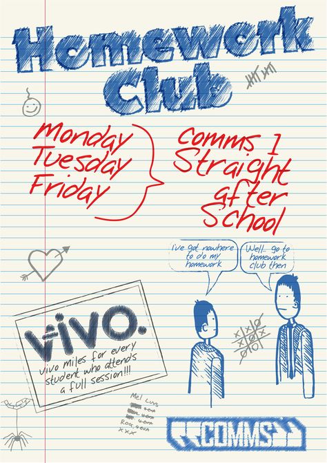 Poster for homework club Student Club Poster, Join Club Poster Ideas, Club Poster Design School, College Club Poster, School Club Instagram Post, School Club Poster Design, Club Promotion Poster, School Club Ideas Highschool, School Club Poster Ideas