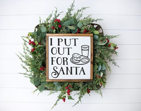 This sign is available in multiple size and color combinations. All signs come with hanging hardware. I put out for Santa - wood sign - funny christmas decor - christmas signs - holiday wall art - christmas cookies - funny holiday Funny Christmas Decor, I Put Out For Santa, Anti Christmas, Sarcastic Christmas, Funny Wood Signs, Merry Christmas Baby, Cookies For Santa, Christmas Chalkboard, Farmhouse Christmas Tree