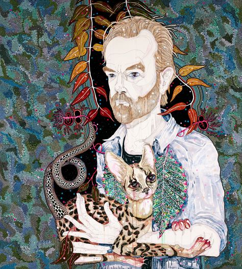 Del Kathryn Barton: hugo :: Archibald Prize 2013 :: Art Gallery NSW Del Kathryn Barton, Hugo Weaving, Ballet Dancer, Australian Art, Australian Artists, Aboriginal Art, Movie Art, Figurative Art, Art Inspo