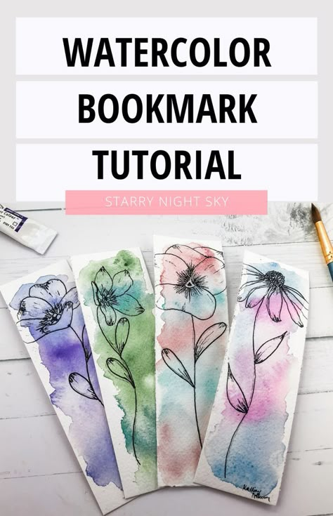 Bookmark Crochet Tutorial, Bookmark Easy, Bookmark Tutorial, Homemade Bookmarks, Bookmark Crochet, Handmade Bookmarks Diy, Learn Watercolor Painting, Watercolor Beginner, Easy Patterns