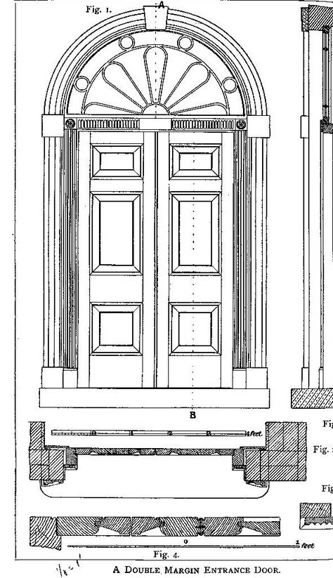 Georgian Fanlight, Door Drawing, Georgian Doors, Architectural Orders, Door Plan, The Parthenon, Antebellum Homes, Colonial Design, Office Furniture Design