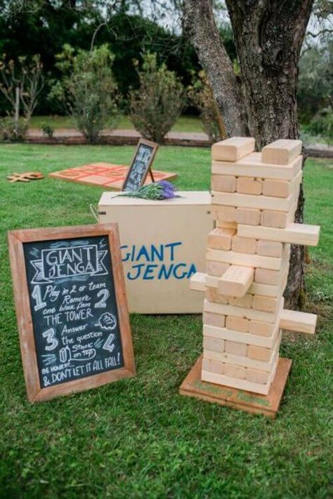 20 Insanely Fun Graduation Party Games That Everyone Will Enjoy Giant Yard Games For Adults, Engagement Party Yard Games, Graduation Party Outdoor Games, Outdoor Giant Games, Yard Game Wedding, Yard Games At Wedding, Giant Party Games, Grad Party Yard Games, Giant Games Outdoor