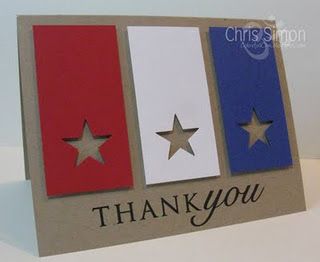 Fun patriotic card with stars punched out...maybe an idea since our wedding is 4th of July weekend? Patriotic Cards, Military Cards, Honoring Veterans, Easy Cards, Star Cards, Bunny Crafts, Scrap Paper, Masculine Cards, Paper Crafts Cards