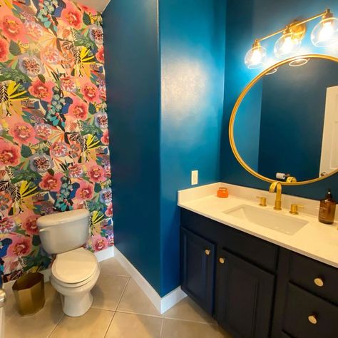 Sherwin Williams Oceanside SW 6496 bathroom Sherwin Williams Oceanside, Oceanside Sherwin Williams, Sherwin Williams Colors, Half Bathroom, Bathroom Toilet, Painting Bathroom, Half Bath, Bathroom Toilets, Coordinating Colors