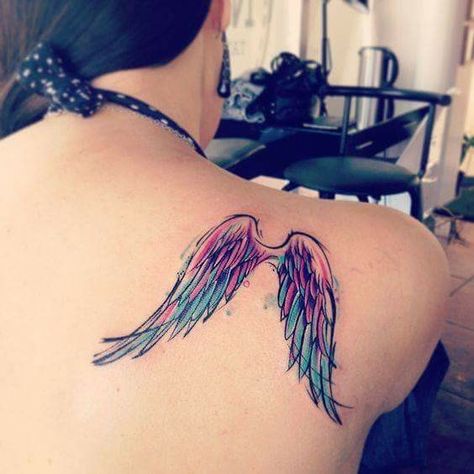 Beautiful Wings Tattoo Meaning, Angel Sleeve Tattoo, Beautiful Angel Tattoos, Angel Tattoo For Women, Angel Wing Tattoo, Wing Tattoos On Back, Heaven Tattoos, Wing Tattoo Designs, Angel Wings Tattoo