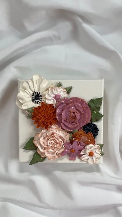 Swoosh, Crunch, Smoosh, Whoosh, and Ta-da! Which one is your favorite? 3d flowers piped with thick acrylic paint @gaffreyartmaterial… | Instagram Acrylic Piping Art, Piped Acrylic Painting, Piping Acrylic Paint, 3d Acrylic Flower Painting, Paint Piping Art, Piping Painting, 3d Paint Flowers, Thick Acrylic Painting, 3d Flower Painting