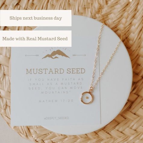 Mustard Seed Necklace Faith Jewelry Seed of Faith Faith | Etsy Mustard Seed Jewelry, Mustard Seed Necklace, Christian Accessories, Seed Necklace, Faith Necklace, Christian Necklace, Faith Jewelry, Faith Gifts, Jewelry Accessories Ideas