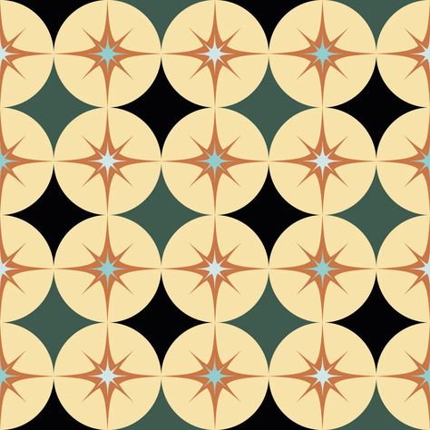 Mid-century modern meets the Atomic Age with our sassy Starstruck wallpaper. Taking your walls stratospheric, its 1950s-inspired pattern features bold, circle-encased atomic starbursts, punctuated by vibrant green and black cutouts. For a full-on retro revival, use this mid-century modern wallpaper to unleash a dynamic, space-age energy to any room. Easy to hang with a quality finish, it transforms your space into a nostalgic yet futuristic masterpiece—no time machine needed. Go bold with emerald and burnt orange accents and throw in some brass details for a cool twist on ‘50s chic. Mid Century Wallpaper Accent Wall, Mid Century Modern Logo, 50s Chic, Mcm Pattern, Atomic Age Art, 50s Wallpaper, 50s Patterns, Mid Century Modern Wallpaper, Mid Century Wallpaper