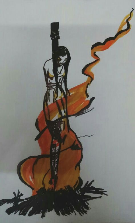 Burnt At The Stake Witches, Burning Witch Drawing, Burning At The Stake Tattoo, They Didnt Burn Witches, Burning Witch Art, Witch Burning At Stake, Witch Burning Art, Witch Burning Tattoo, Burning Witch Tattoo