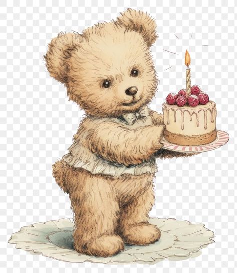 Vintage Teddy Bears Illustration, Vintage Teddy Bear Art, Teddy Bear Illustration Drawing, Vintage Teddy Bear Illustration, Cake Teddy Bear, Teddy Bear Printable, Teddy Bear Illustration, Teddy Bear Png, Retro Cake