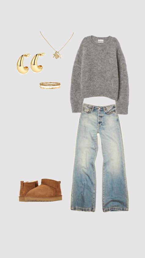 Outfit Ideas Png, Outfits With Brown Pants, Chilly Fits, Brown Pants Outfit, Cute Fit Ideas, 2024 Fits, Core Clothes, Mini Uggs, Cold Weather Fits