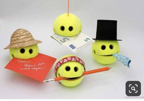 Tennis Ball Crafts, Tennis Decorations, Tennis Crafts, Tennis Party, Senior Night Gifts, Clay Magnets, Emoji Party, Tennis Gifts, Tennis Balls