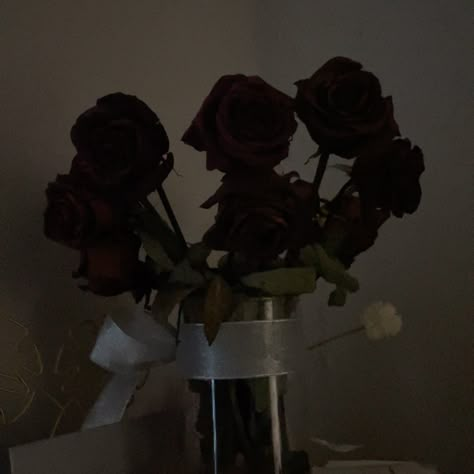 #dark #red #roses #night #lowlight #old #aesthetic Black Baccara Roses Aesthetic, Red Rose Dark Aesthetic, Red And Black Roses Aesthetic, Black Rose Aesthetic Dark, Withered Rose Aesthetic, Dark Red Rose Aesthetic, Dark Red Roses Aesthetic, Dark Rose Aesthetic, Black Rose Aesthetic