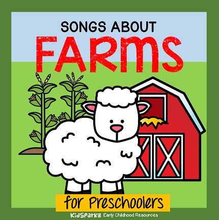 Songs and rhymes about farm animals for preschool Pre-K and Kindergarten. - KIDSPARKZ Animals For Preschool, Preschool Farm Crafts, Farm Animal Songs, Movement Preschool, Farm Songs, Nursery Stories, Farm Animals Preschool, Animal Poems, Farm Lessons