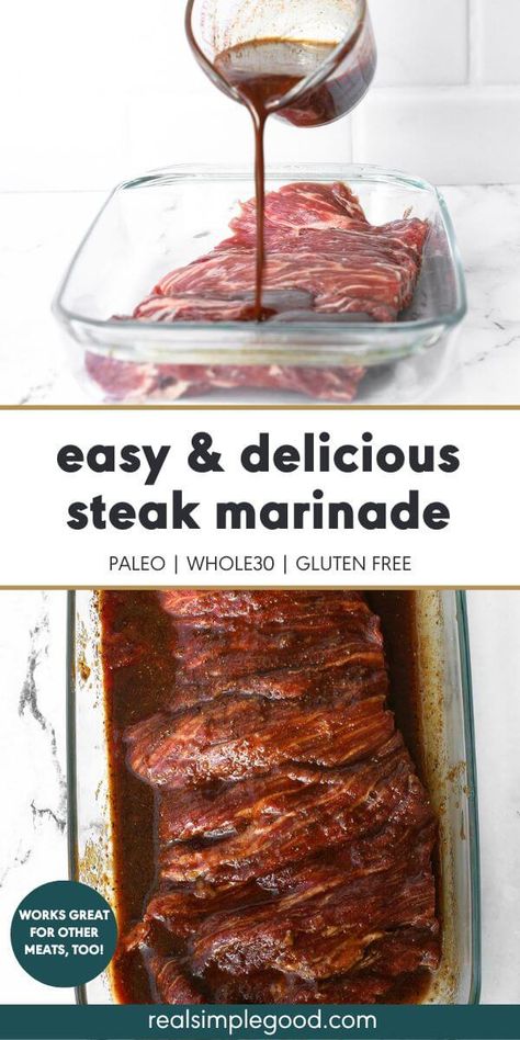 Paleo Steak Marinade, Sirloin Marinade, Sirloin Steak Marinade, Homemade Steak Marinade, Easy Steak Marinade, Paleo Steak, Sizzle Steak Recipes, Steak Marinade Easy, Marinade Flank Steak