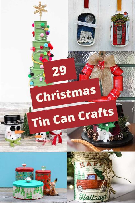 Before chucking out that tin can, check out these unique Christmas crafts. It's amazing the decorations you can make from a humble tin can. Visit the site to see all the upcycled tin can ideas and get the free tutorials. Upcycled Christmas Ornaments Diy, Tin Can Crafts Diy Christmas, Decorated Tin Cans, Tim Can Crafts Ideas, Can Crafts Tin Diy, Tin Crafts Diy, Can Decorating Ideas Tin, Can Christmas Crafts, Tin Can Christmas Crafts