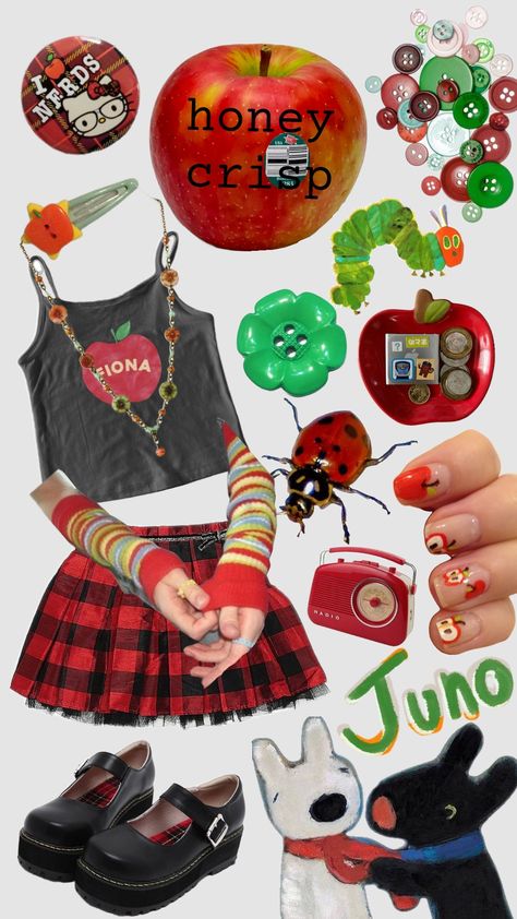 #apple #aesthetic #juno #applecore #pretty #cute #core #juminocore #outfit Juno Aesthetic Outfit, Juminocore Clothes, Applecore Aesthetic, Juminocore Aesthetic, Juno Outfit, Juminocore Outfit, Juno Core, Juno Aesthetic, Heisei Retro