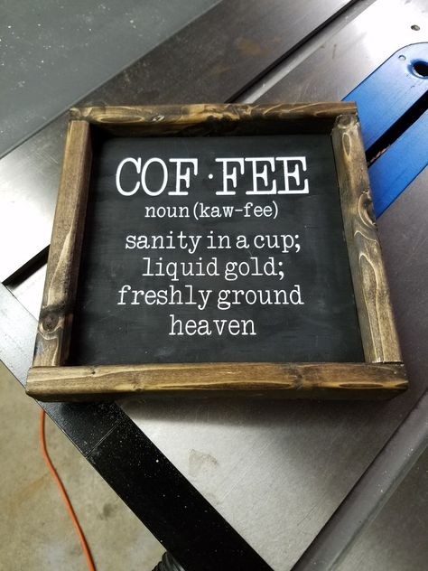 Coffee ❤️ Coffee Corner Sign, Cricut Coffee Signs, Coffee Bar Sayings, Coffee Bar Sign Ideas, Coffee Signs Diy, Funny Coffee Signs, Coffee Wood Signs, Coffee Bar Sign, Walk In Shower Designs