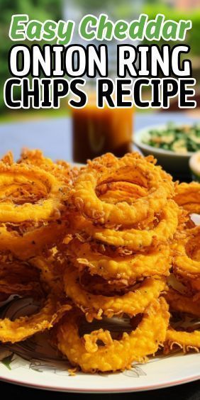 Easy Cheddar Onion Ring Chips! Imagine golden-brown rings of thinly sliced onions, coated in a savory cheddar cheese batter and baked to crispy perfection. Whether you’re craving a crunchy snack… Baked Onion Rings, Onion Ring, Cheese Chips, Snack Craving, Crunchy Snack, Chocolate Cookie Recipes, Savory Appetizer, Easy Lunch Recipes, Chips Recipe