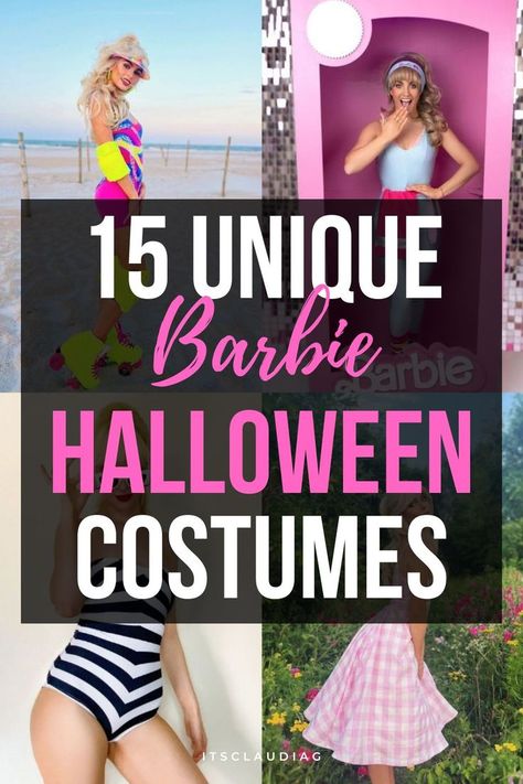 This post gives you THE BEST barbie costume ideas for women! Whether you’re looking for barbie outfits or a barbie halloween group costume you will love this. They show you how to create the best barbie halloween costume. Barbie Halloween Costume For Women Diy, Malibu Barbie Costume Ideas Women, Original Barbie Costume, Funny Barbie Costume Ideas, Travel Barbie Costume, Barbie Fancy Dress Costume Ideas, Tour Guide Barbie Costume, Creative Barbie Costumes, 90s Barbie Costume