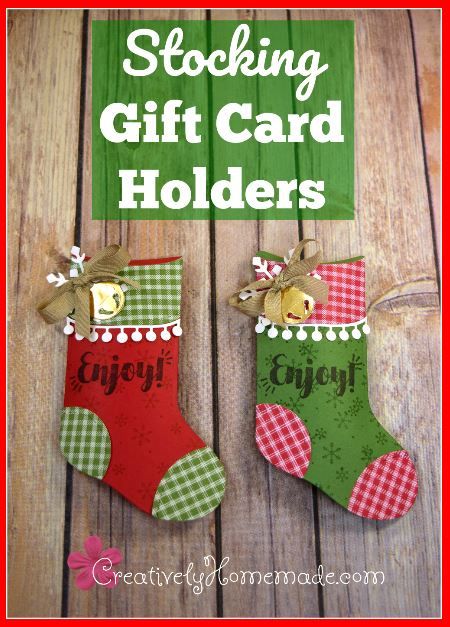 Stampin Up Trim Your Stocking Thinlits, Stocking Gift Card Holder Diy, Gift Card Holder Diy Christmas, Diy Christmas Money Holder Ideas, Christmas Gift Card Holders Diy, Gift Card Holders To Make For Christmas, Gift Card Holder Ideas, Diy Christmas Money Holder, Xmas Card Holder