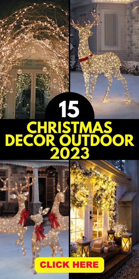 Create a winter wonderland in your yard with Christmas decor ideas outdoor yard 2023. Immerse yourself in the magic of the season by exploring a variety of DIY projects that turn your yard into a festive oasis. From whimsical lights to charming yard decorations, discover ways to make your outdoor space a delightful retreat for holiday gatherings. Winter Wonder Land Decorations Outdoor Christmas, Winter Wonderland Yard Decor, Yard Decor For Christmas, Amazing Outdoor Christmas Decorations, Outside Christmas Decor Yard Decorations Winter Wonderland, Outdoor Christmas Lights Yard, White Christmas Outdoor Decorations, 2023 Outdoor Christmas Decorations, Themed Outdoor Christmas Decorations